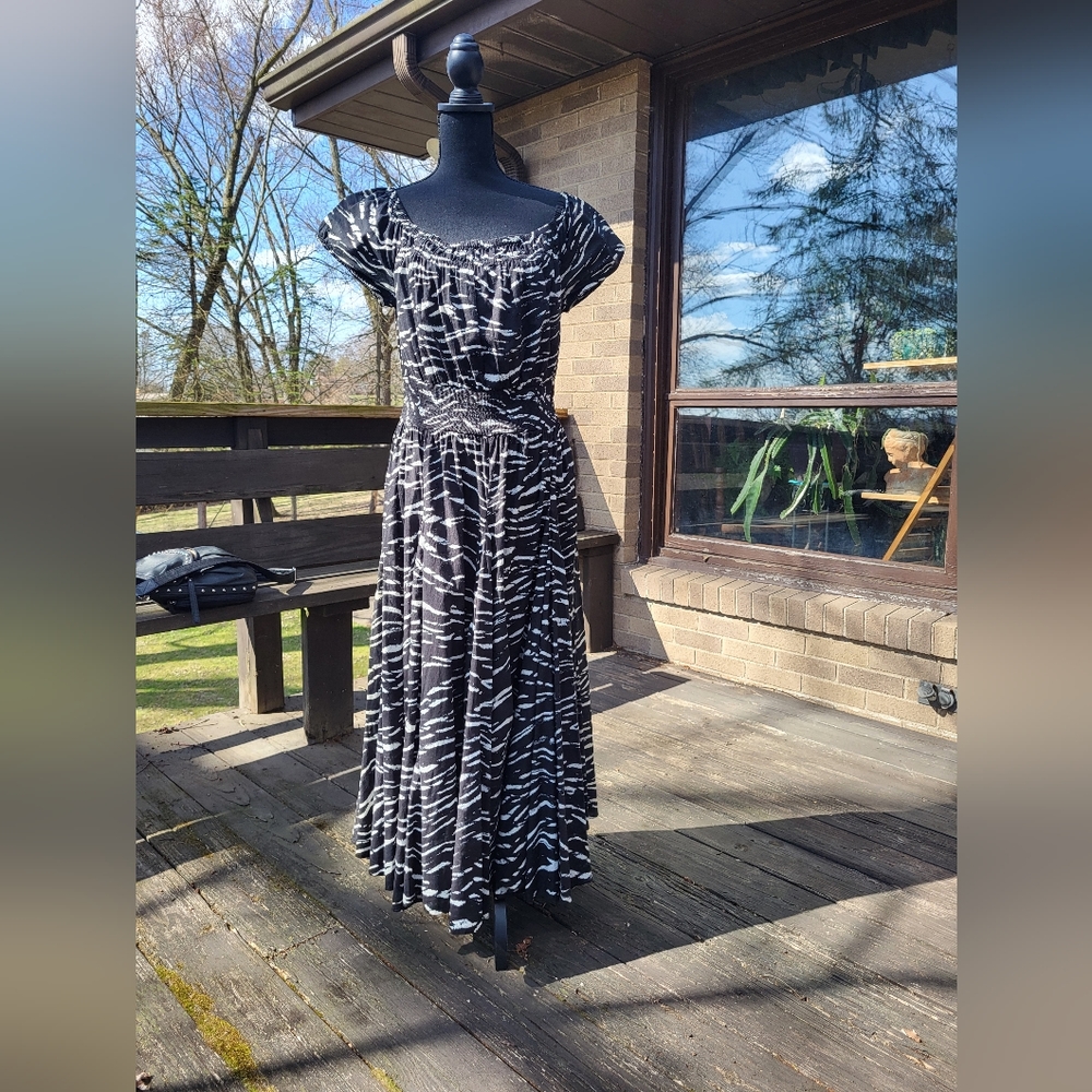 INC Maxi Dress black and white size large